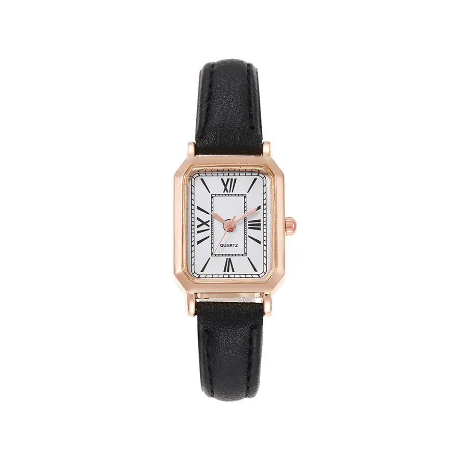 Women's Pink Leather Square Quartz Watch - Image 10