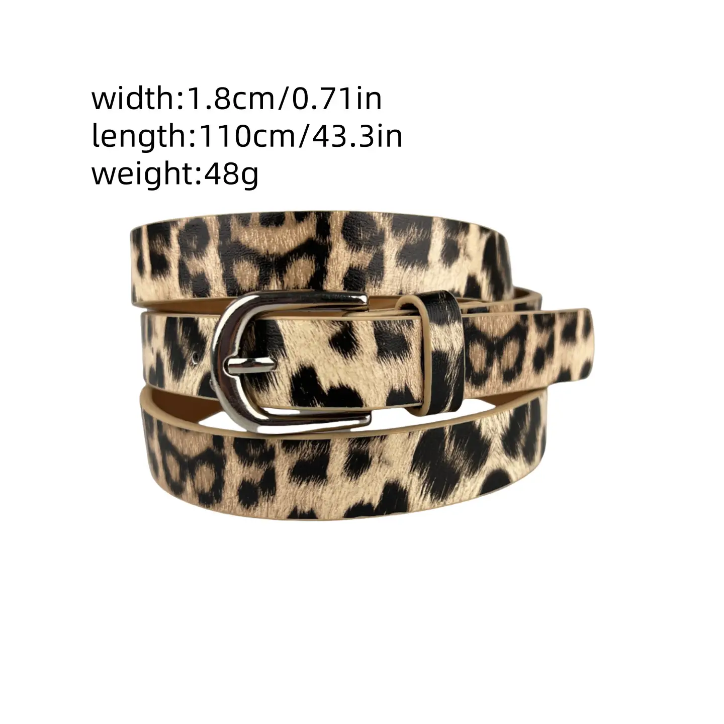 Tiger Leopard Print Unisex Belt with Buckle — feature 1