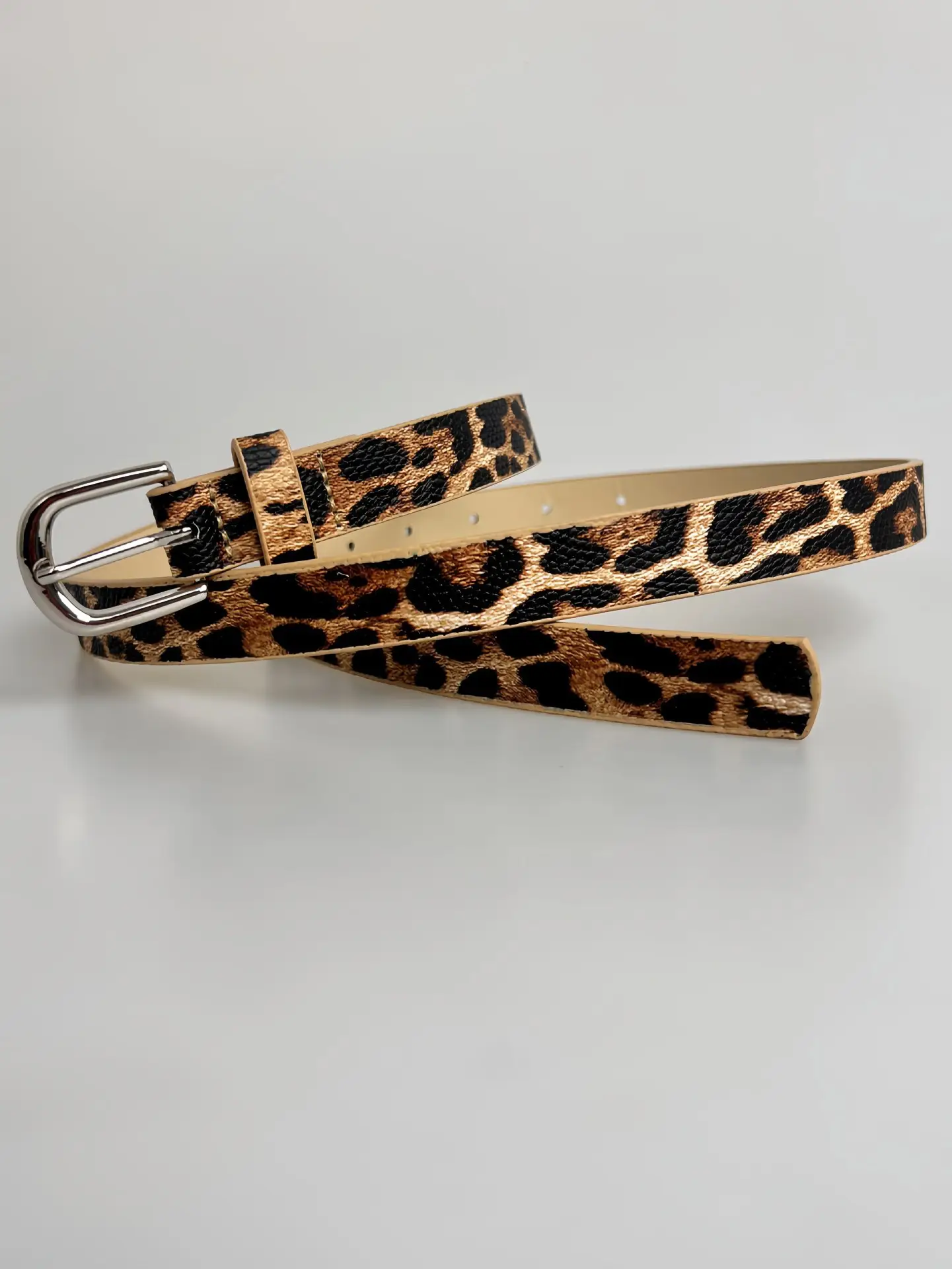 Tiger Leopard Print Unisex Belt with Buckle — feature 5