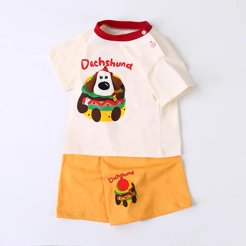 Children Cotton Striped T-Shirt Set Summer Small Medium