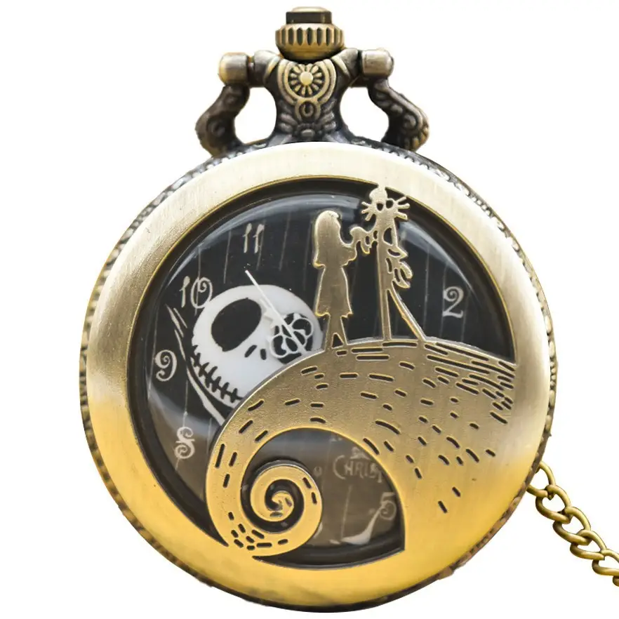 Vintage Bronze Pocket Watch with Starry Sky Design