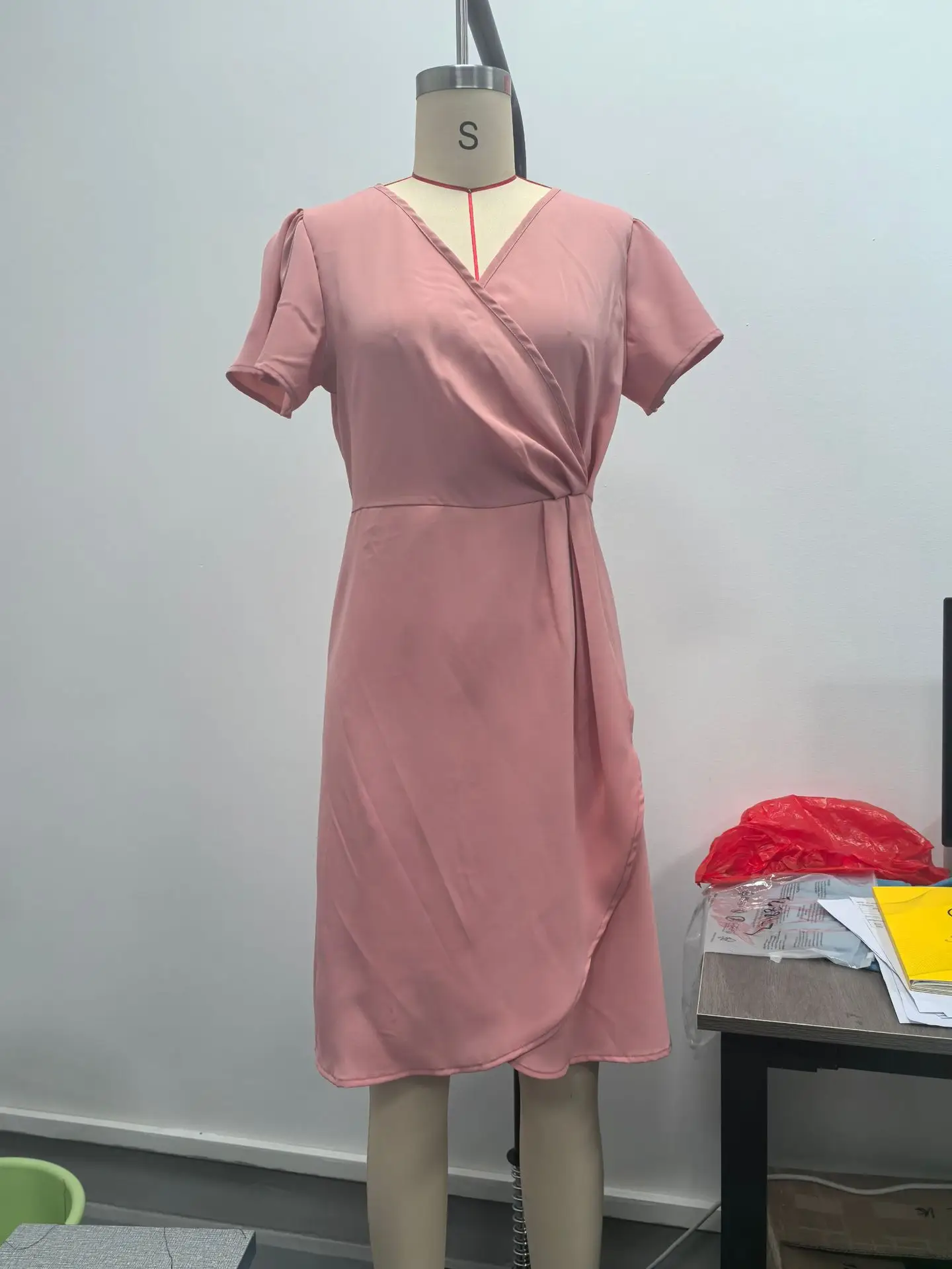 Orange Lace Tie-Back Dress with Invisible Zipper — feature 4