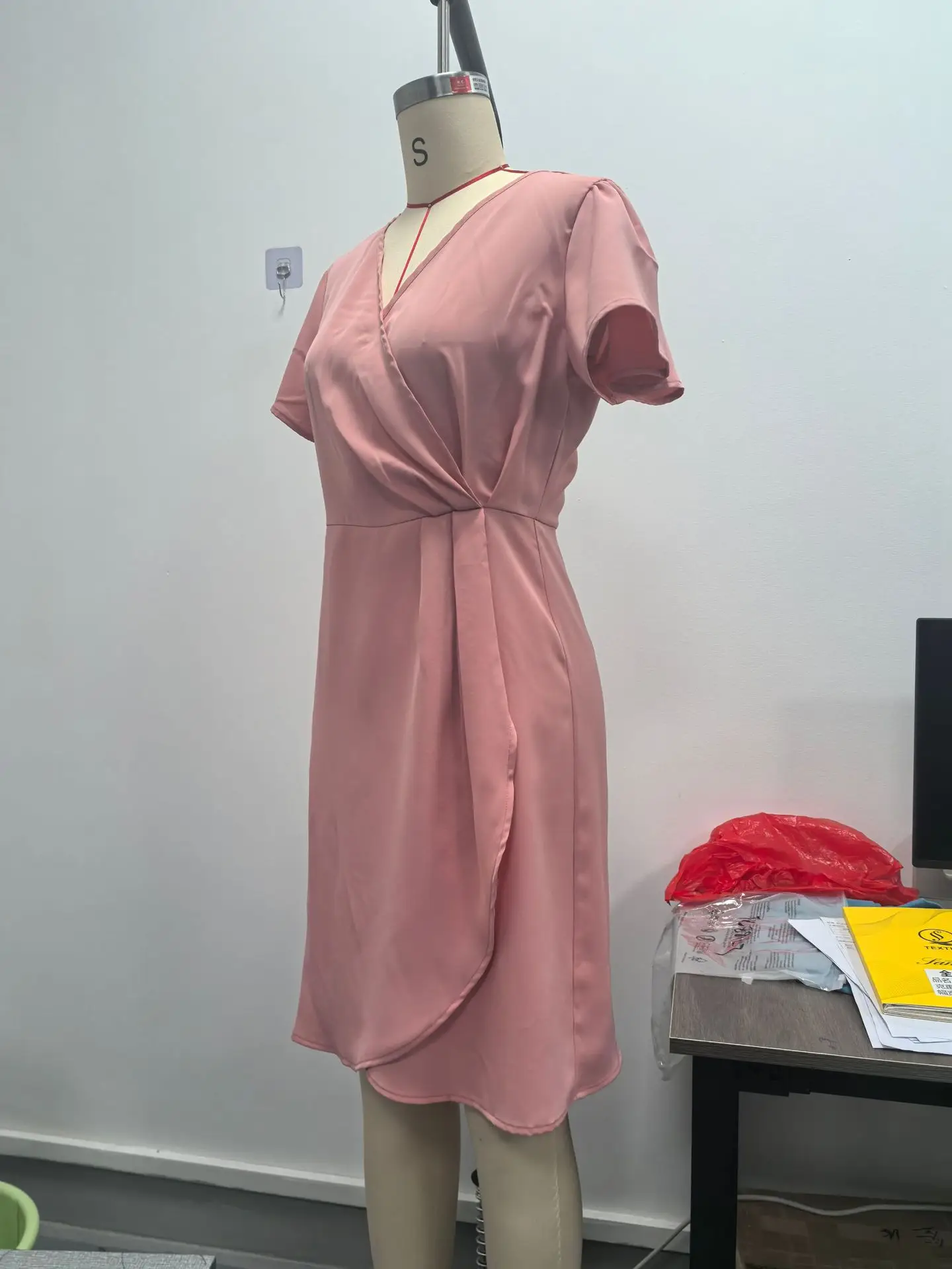 Orange Lace Tie-Back Dress with Invisible Zipper — feature 5