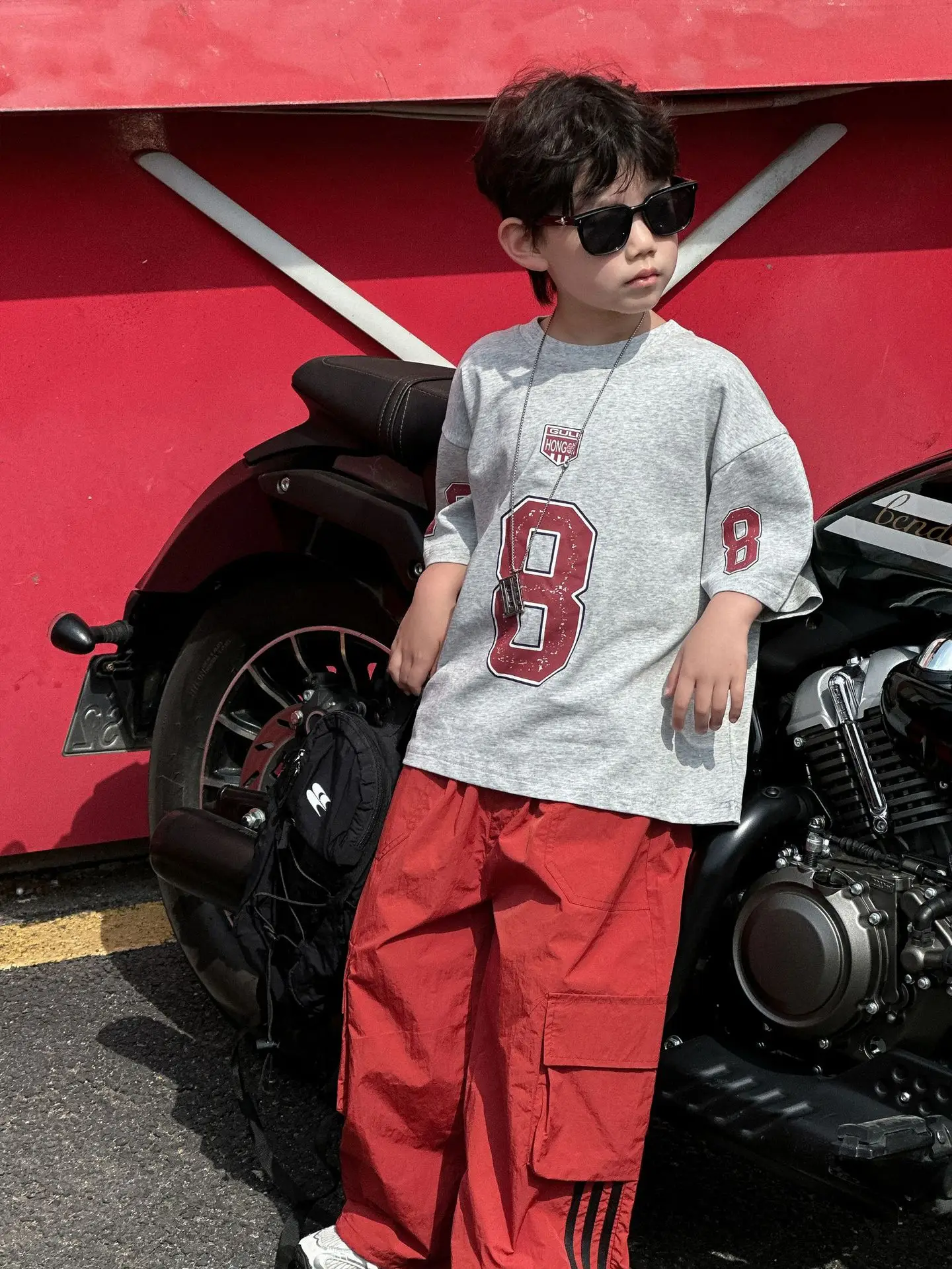 Boys Cotton T-Shirt Red 8 Design Summer Wear - Image 4