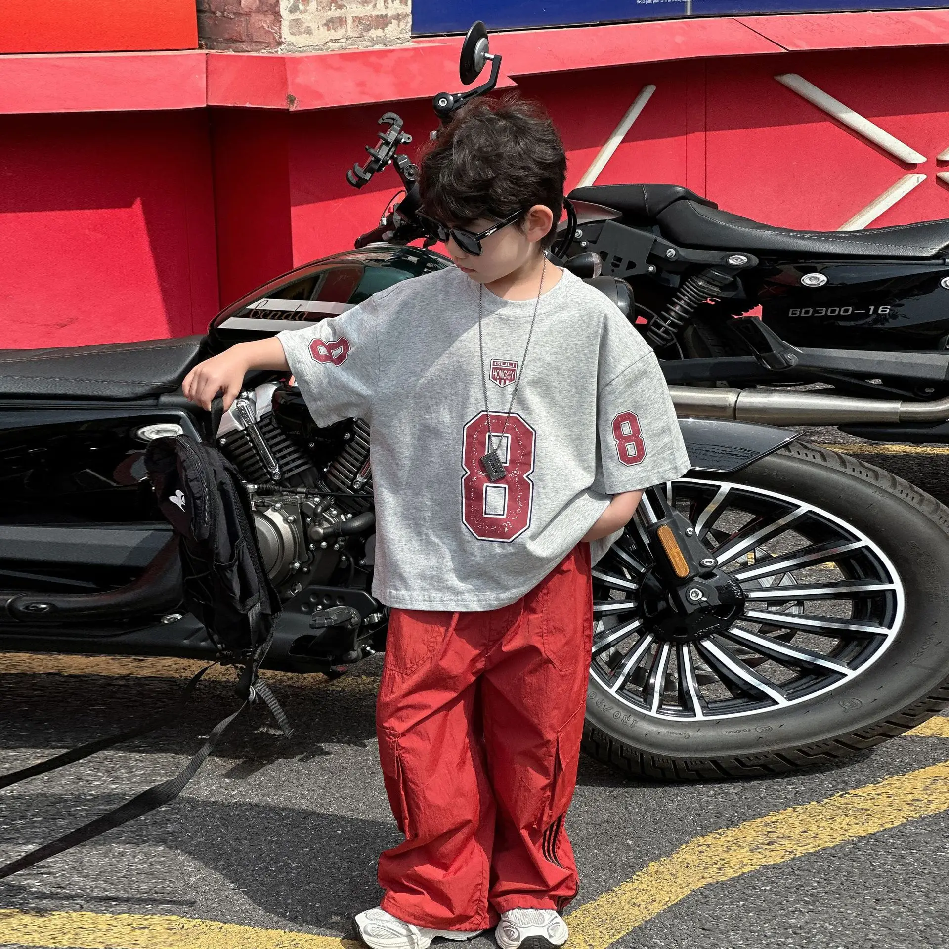 Boys Cotton T-Shirt Red 8 Design Summer Wear — feature 10