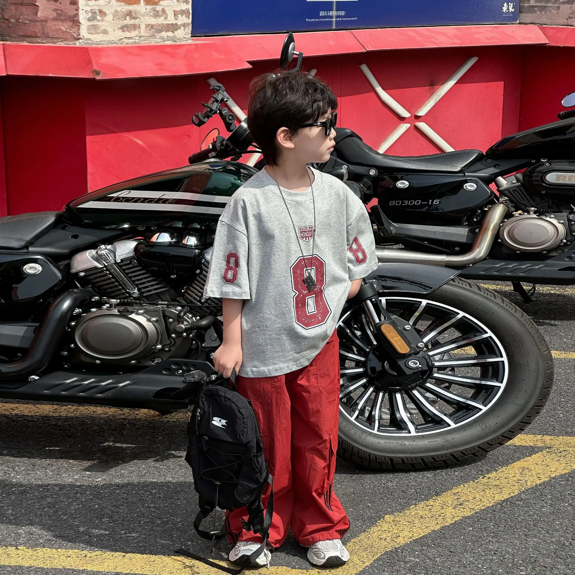 Boys Cotton T-Shirt Red 8 Design Summer Wear — feature 11