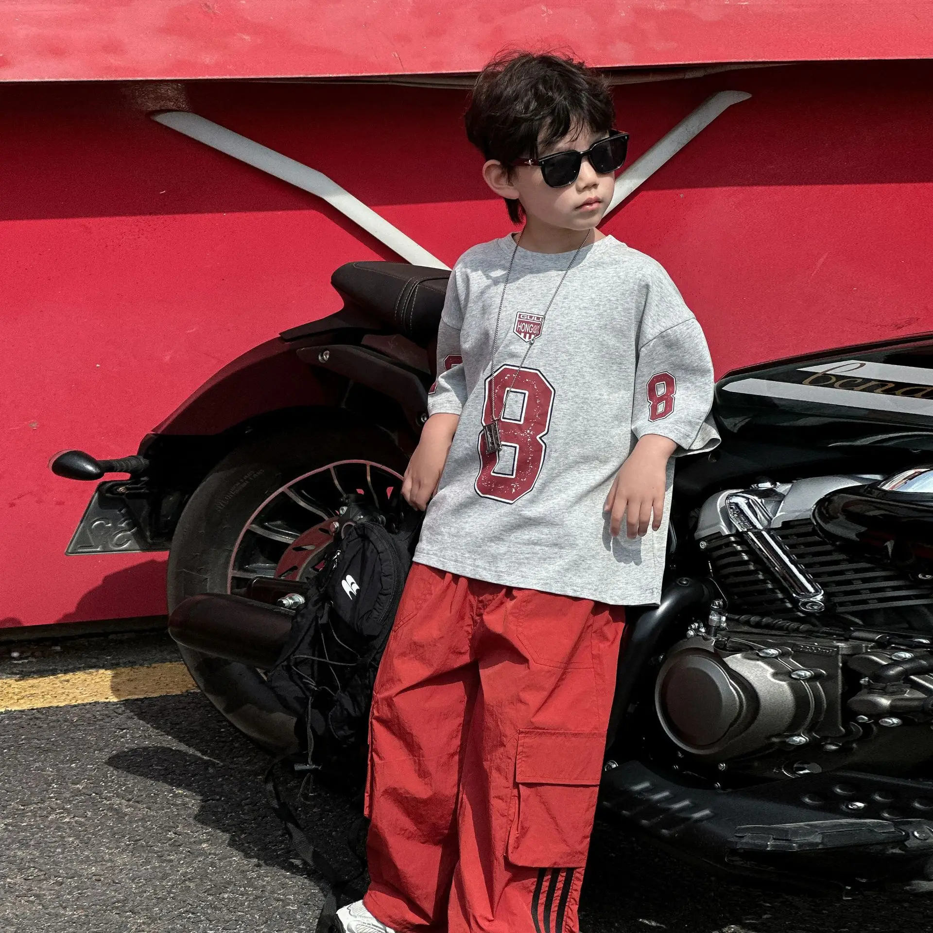 Boys Cotton T-Shirt Red 8 Design Summer Wear — feature 6