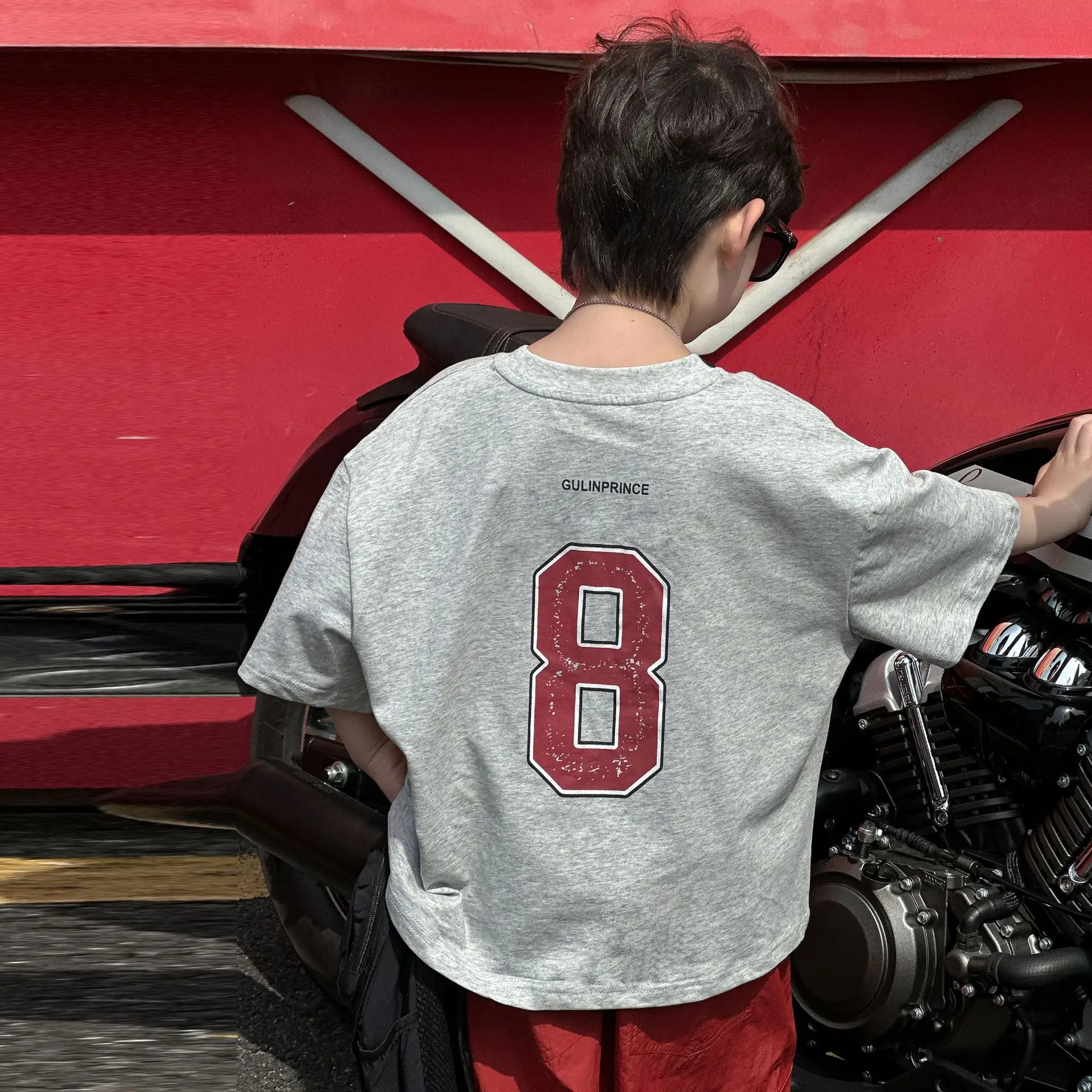 Boys Cotton T-Shirt Red 8 Design Summer Wear — feature 7