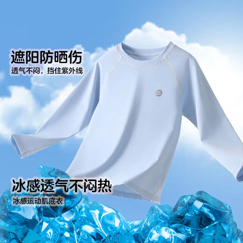 Children's Sunscreen T-Shirt White Long Sleeve - Image 6