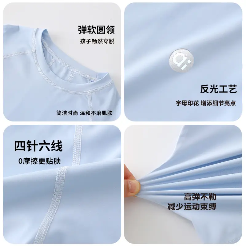 Children's Sunscreen T-Shirt White Long Sleeve - Image 8