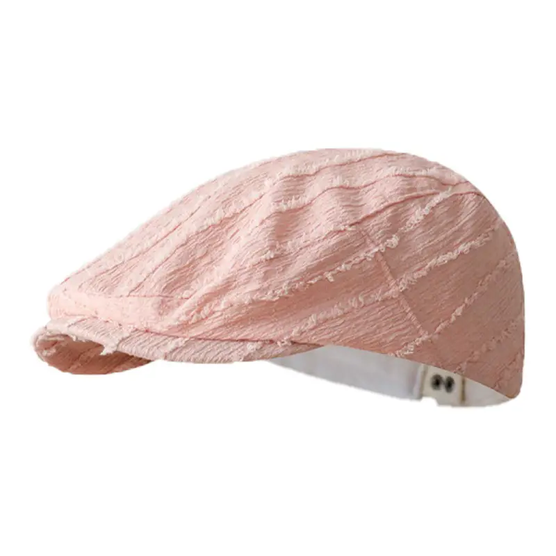 Japanese Style Forward Cap for Women White Textured - Image 4