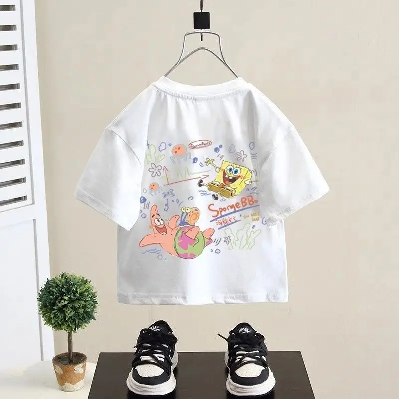 Boys Girls Cartoon Pink Cotton Summer Top Small Medium - Image 4