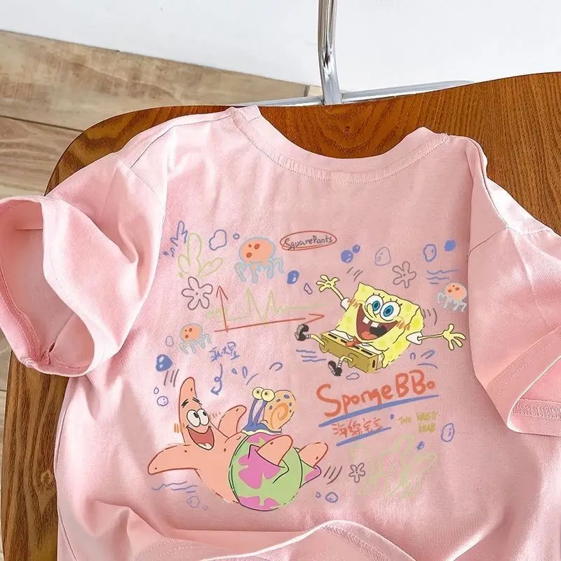 Boys Girls Cartoon Pink Cotton Summer Top Small Medium - Image 5