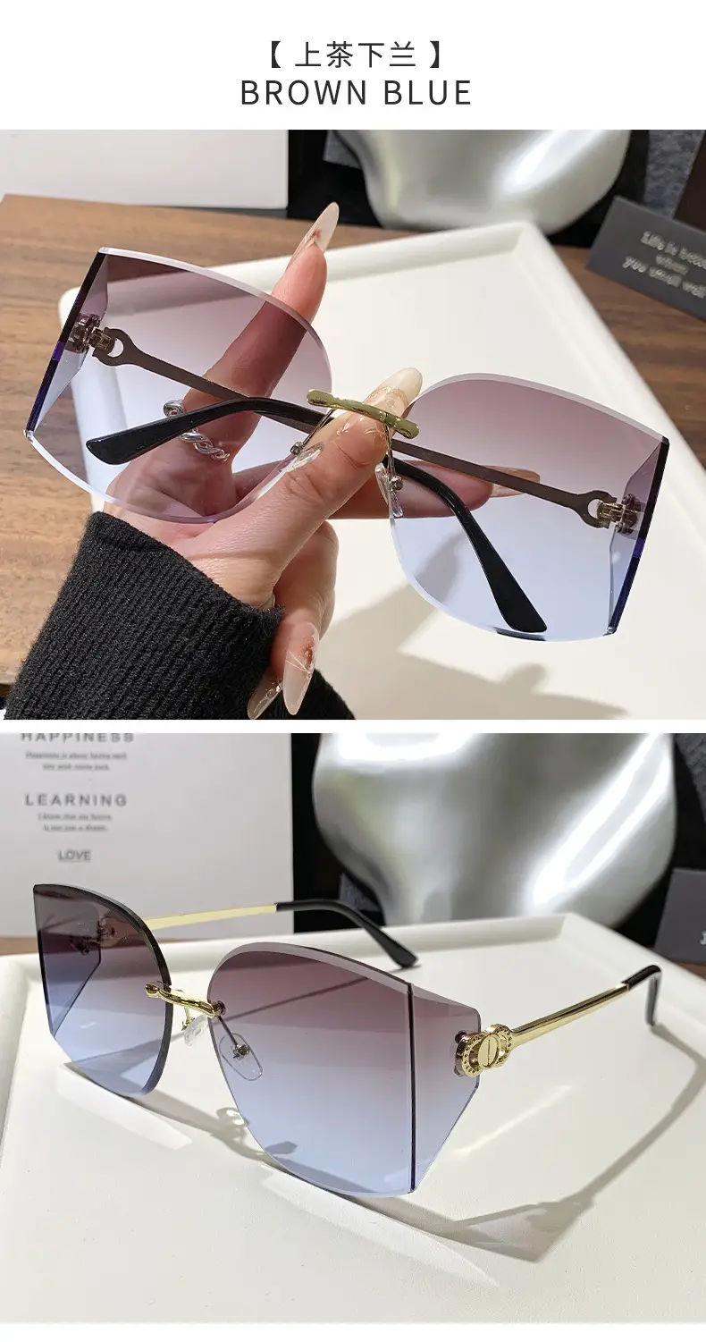 Retro Curved Sunglasses Pink Gradient Personalized Decor โ feature 20