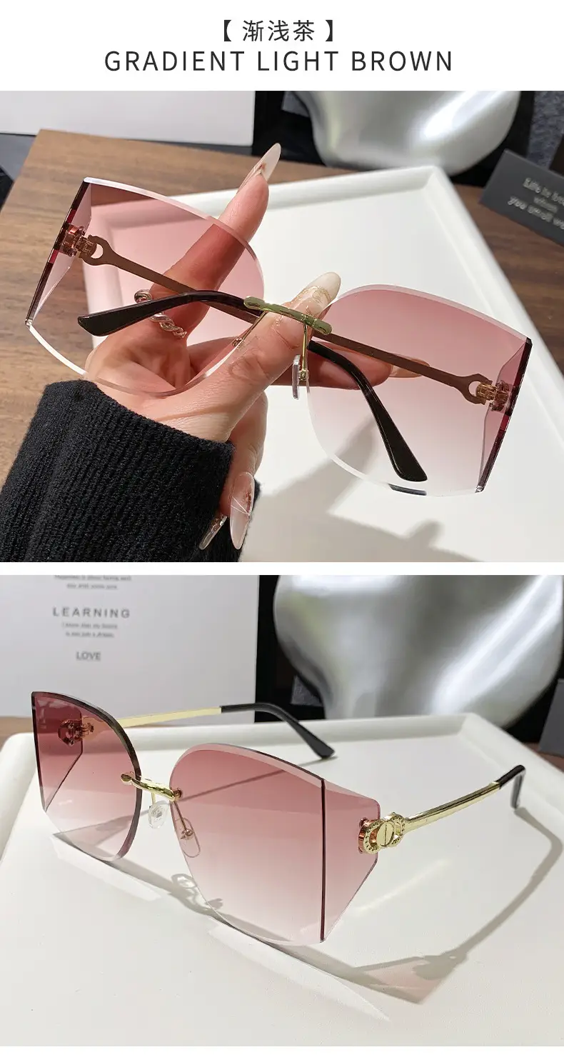 Retro Curved Sunglasses Pink Gradient Personalized Decor โ feature 22