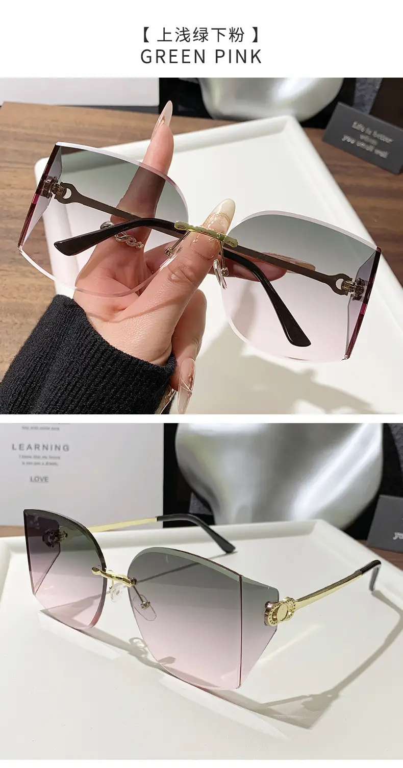 Retro Curved Sunglasses Pink Gradient Personalized Decor โ feature 23