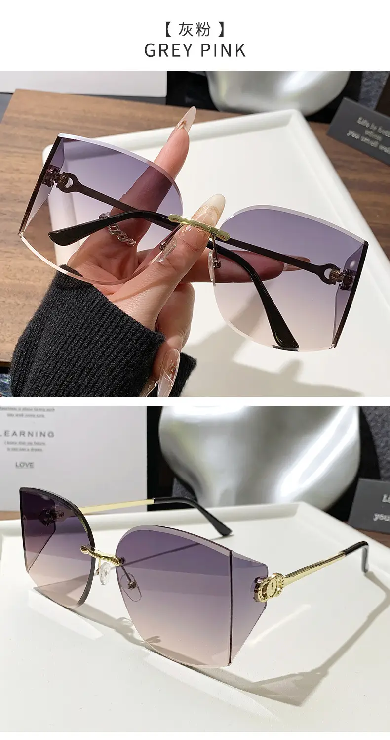Retro Curved Sunglasses Pink Gradient Personalized Decor โ feature 24