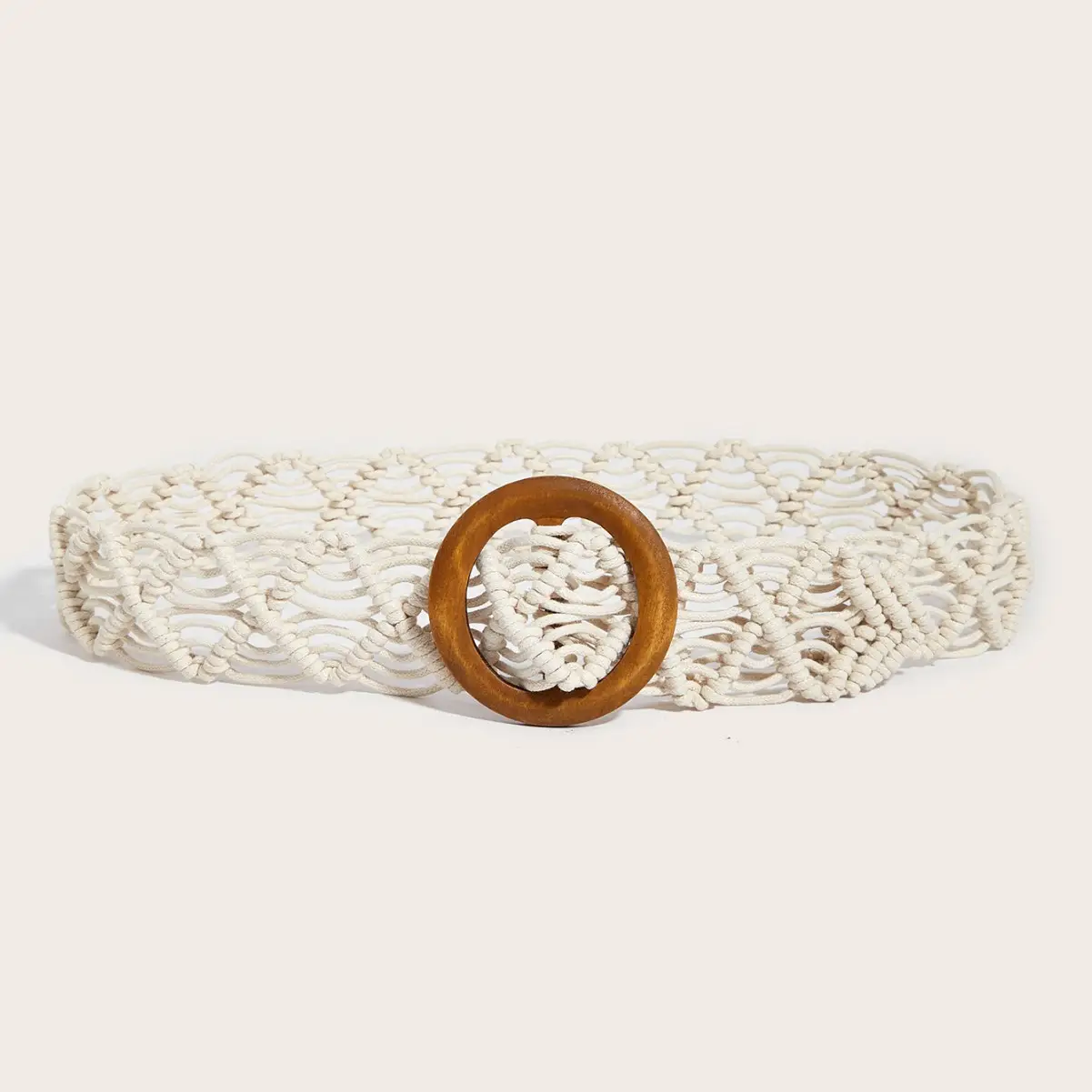New Korean Style Cotton Linen Belt with Round Buckle