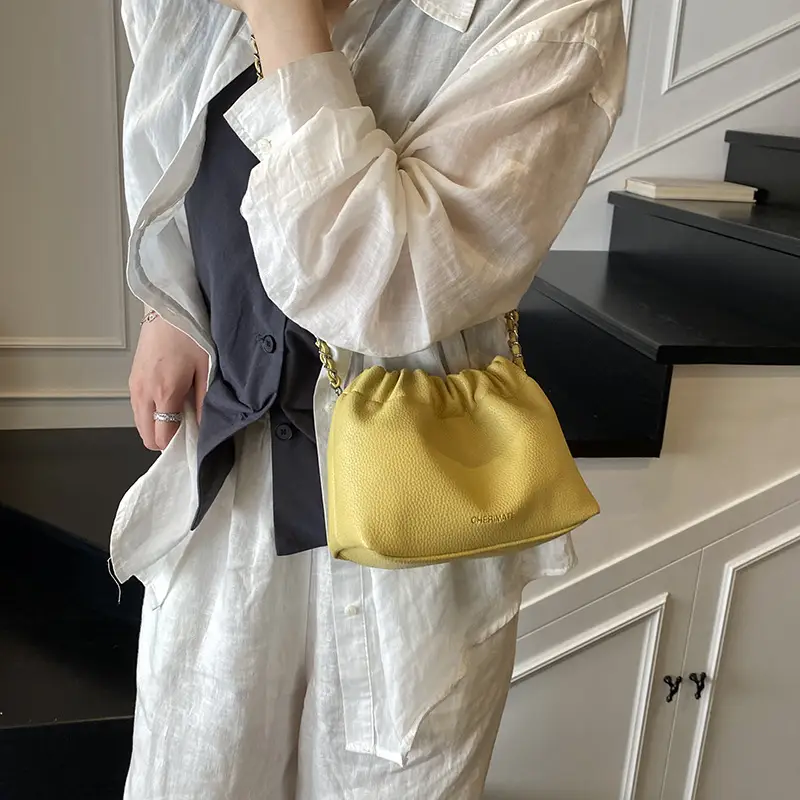 Red Korean Style Underarm Bag with Chain - Image 7