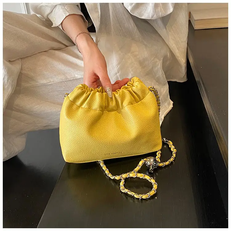 Red Korean Style Underarm Bag with Chain — feature 22