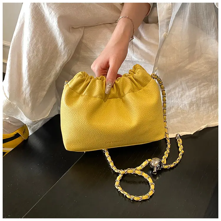 Red Korean Style Underarm Bag with Chain — feature 23