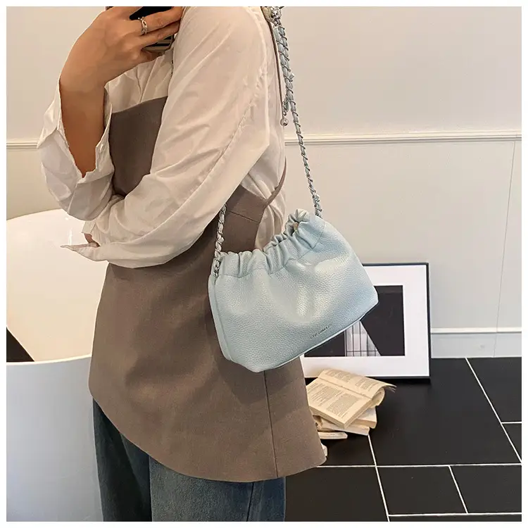 Red Korean Style Underarm Bag with Chain — feature 41