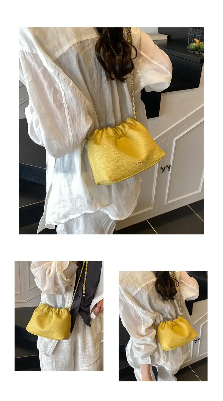Red Korean Style Underarm Bag with Chain — feature 9