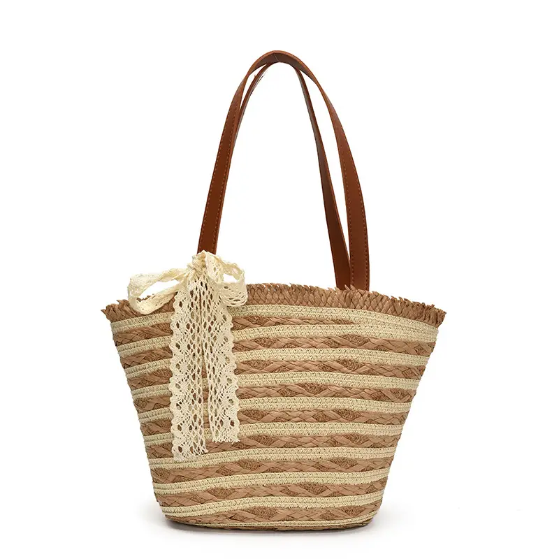 Women Straw Bag Large Capacity Woven Seaside Tote - Image 8