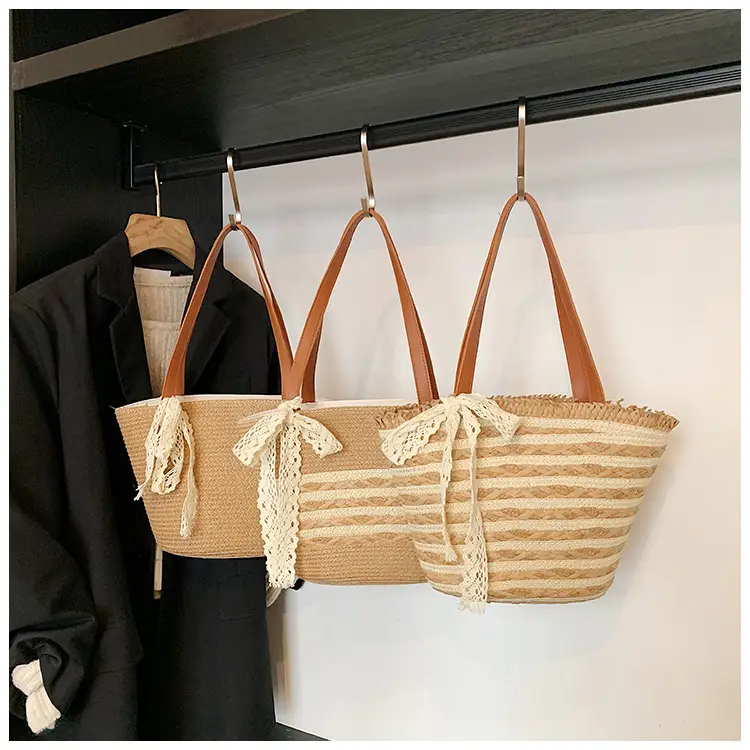 Women Straw Bag Large Capacity Woven Seaside Tote — feature 23