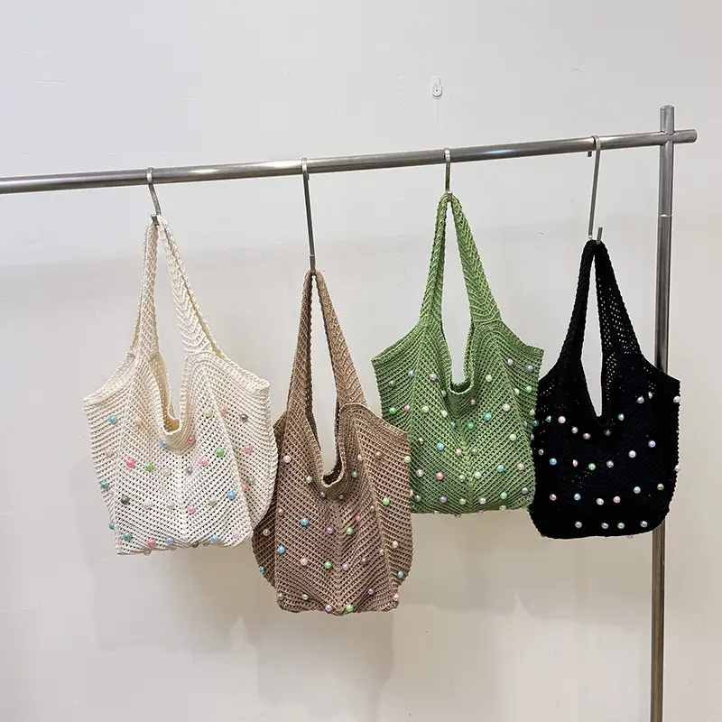 Women's Pastoral Hollow Woven Beach Tote Bag