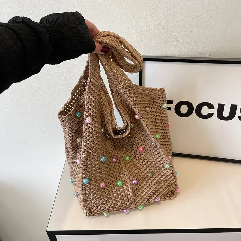 Women's Pastoral Hollow Woven Beach Tote Bag — feature 16