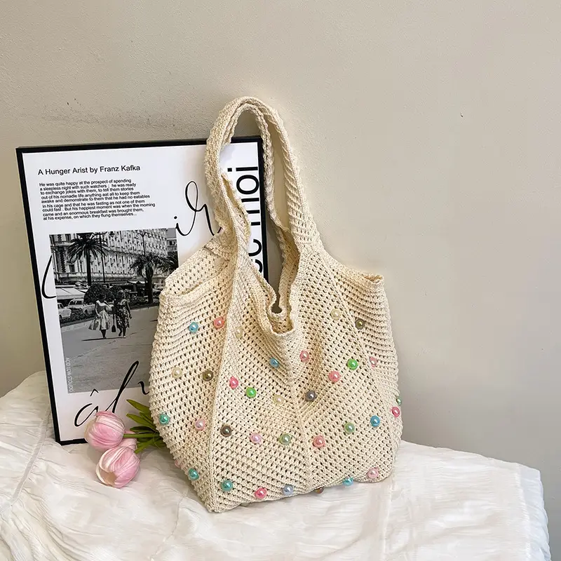 Women's Pastoral Hollow Woven Beach Tote Bag — feature 18