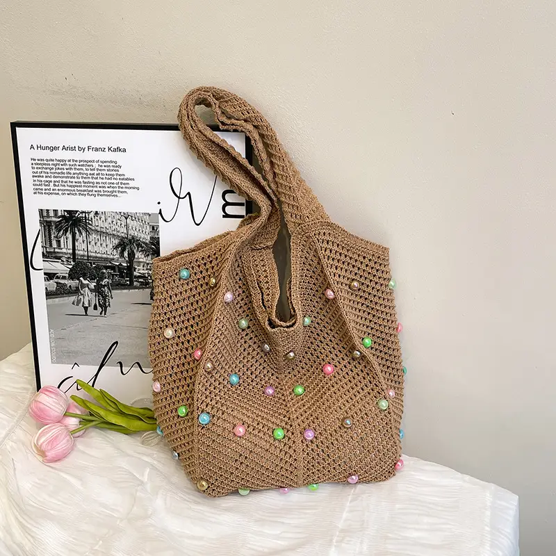 Women's Pastoral Hollow Woven Beach Tote Bag — feature 21