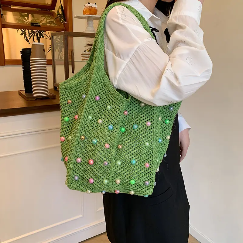 Women's Pastoral Hollow Woven Beach Tote Bag — feature 25