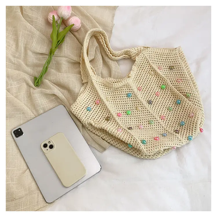 Women's Pastoral Hollow Woven Beach Tote Bag — feature 6