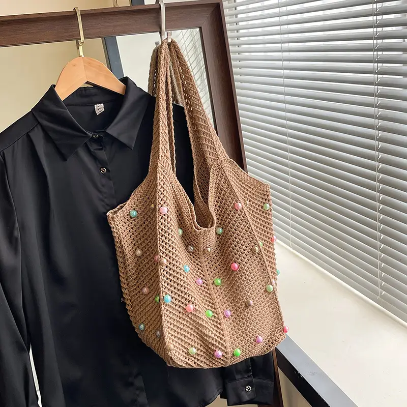 Women's Pastoral Hollow Woven Beach Tote Bag