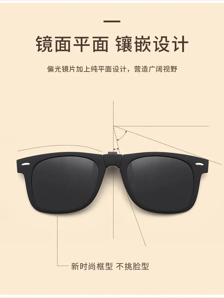2026 Foldable Anti-UV Clip-On Sunglasses Black β feature 5