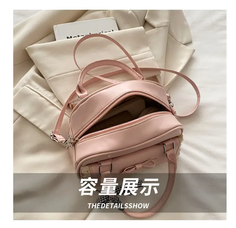 White Korean Style Shoulder Bag with Bow — feature 5