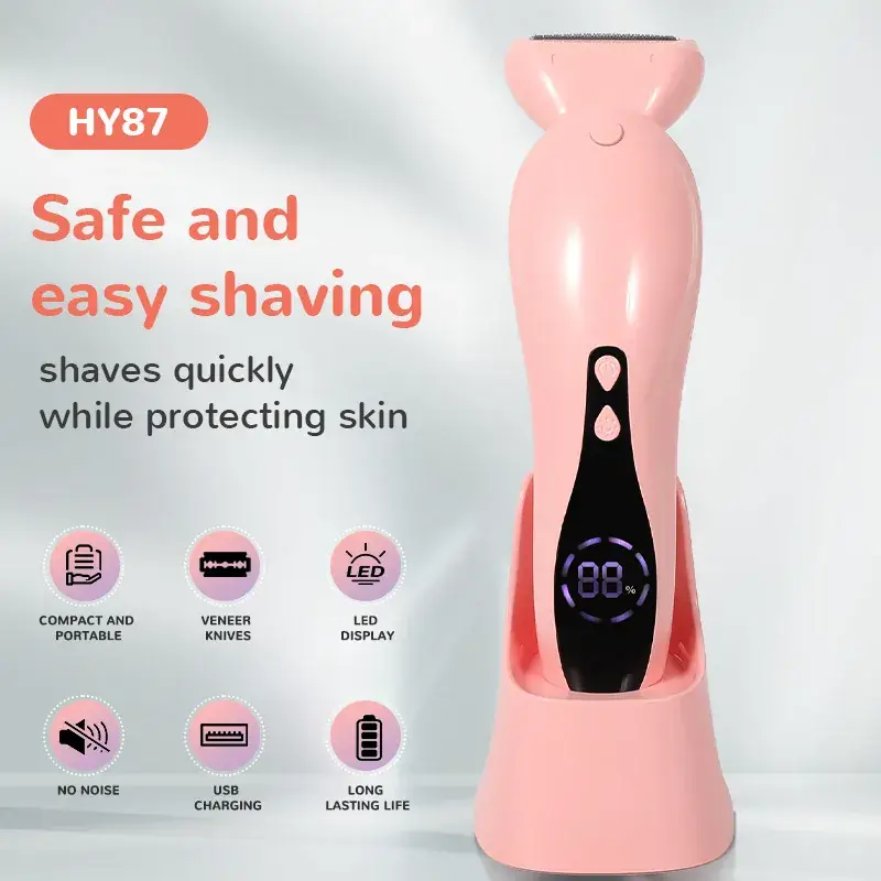 Women's Pink Electric Shaver with USB Cable - Image 4