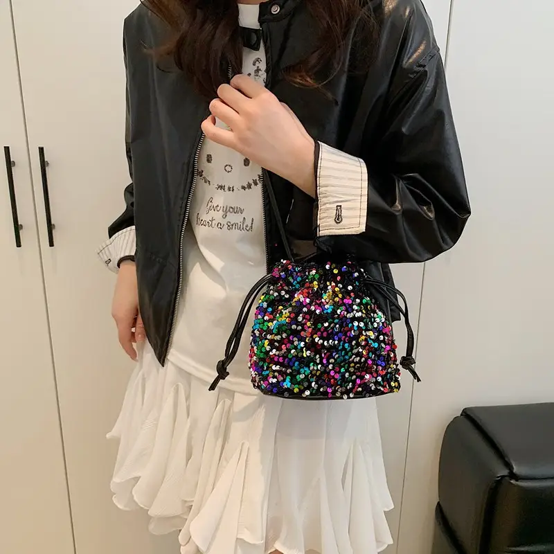 Women Sequin Bucket Bag 2025 Spring Fashion Commuter - Image 6