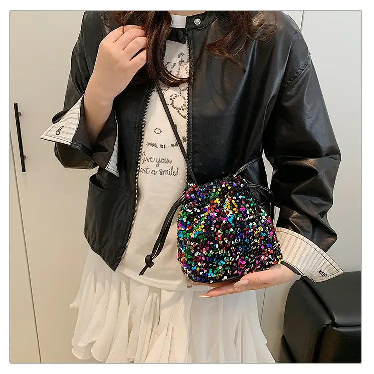 Women Sequin Bucket Bag 2025 Spring Fashion Commuter — feature 14