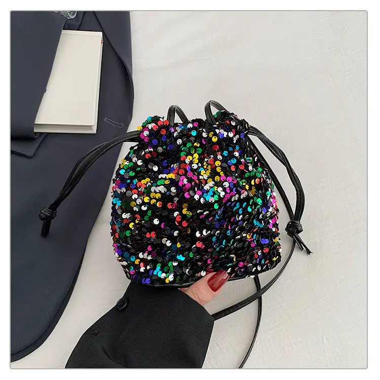 Women Sequin Bucket Bag 2025 Spring Fashion Commuter - Image 4
