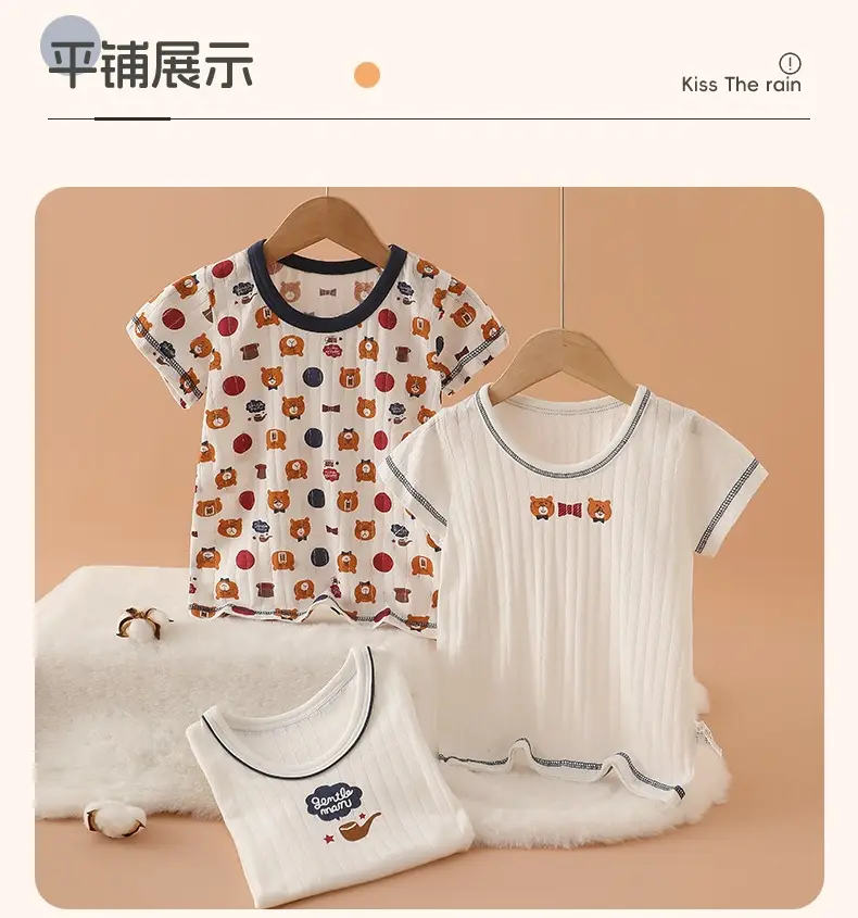 Boys Cotton T-Shirt Set White Kids Baby School — feature 13