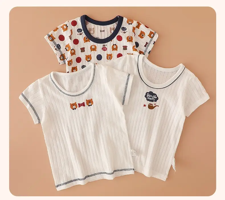 Boys Cotton T-Shirt Set White Kids Baby School — feature 14