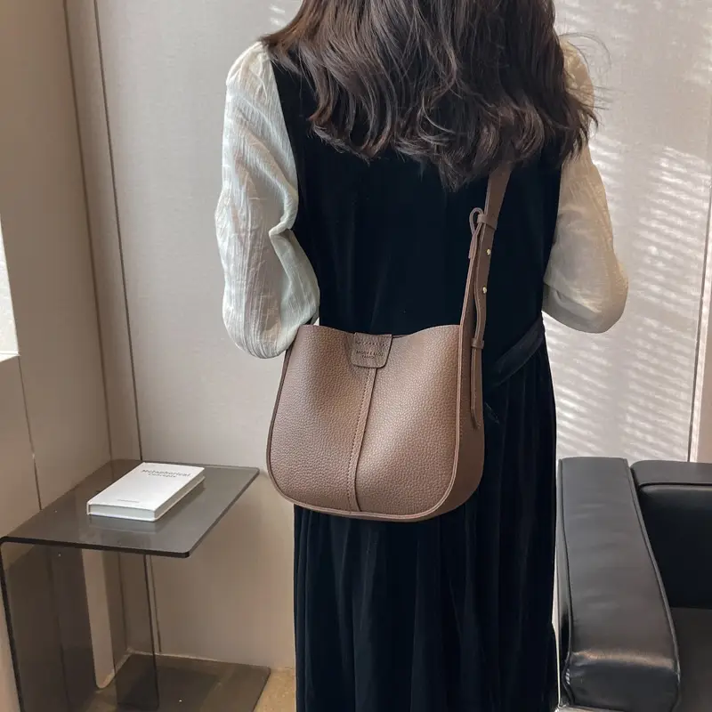 Beige Textured Crossbody Bag for Women 2025 - Image 2