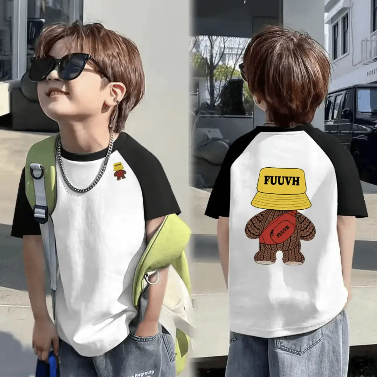 100 Cotton Boys T-Shirt Rainbow Smile Design
