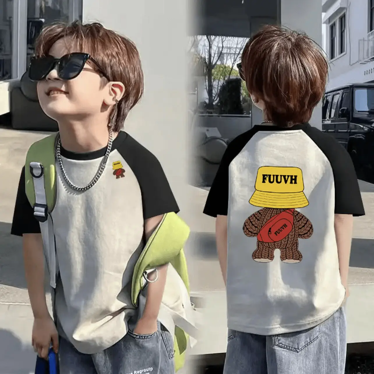 100 Cotton Boys T-Shirt Rainbow Smile Design