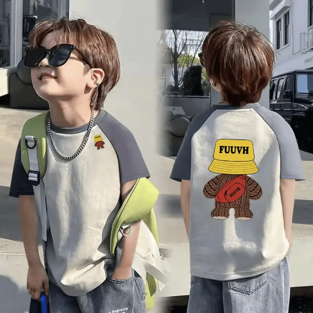 100 Cotton Boys T-Shirt Rainbow Smile Design
