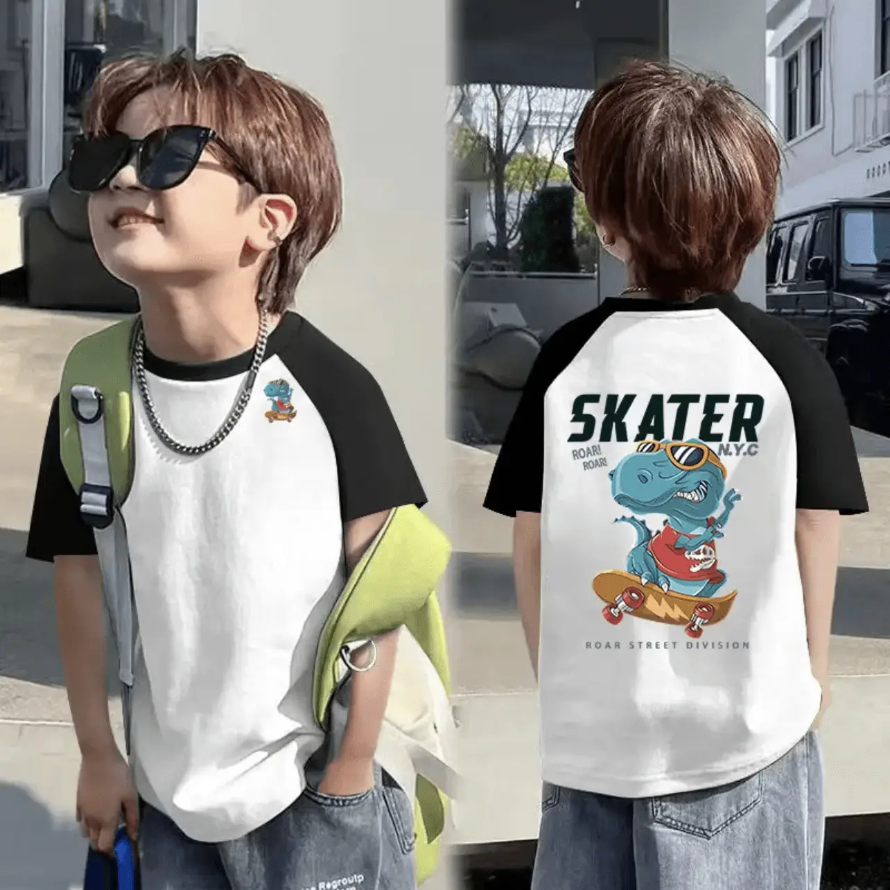100 Cotton Boys T-Shirt Rainbow Smile Design