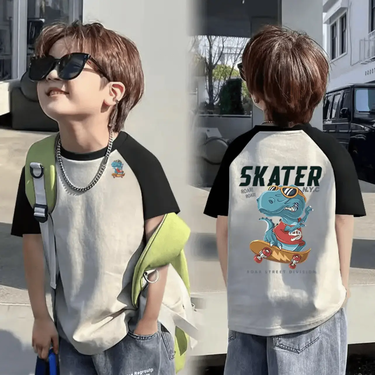 100 Cotton Boys T-Shirt Rainbow Smile Design